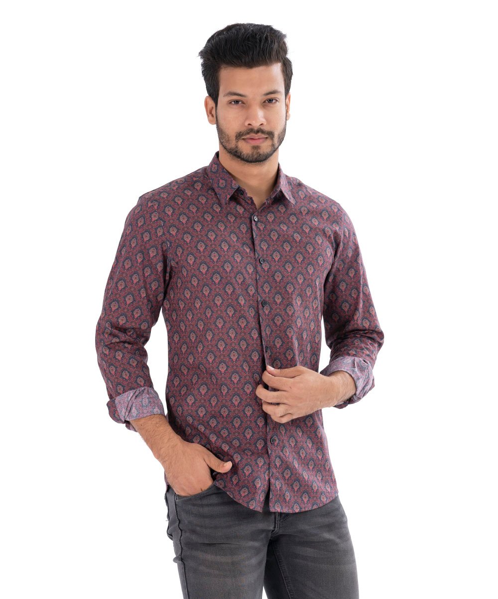 Multi-Color Cotton Long Sleeve Casual Shirt
