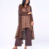 Earthy Brown Georgette and Viscose Salwar Kameez