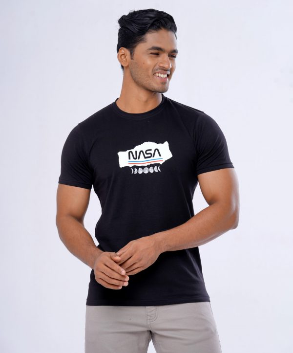 Black Cotton Short Sleeve T-Shirt