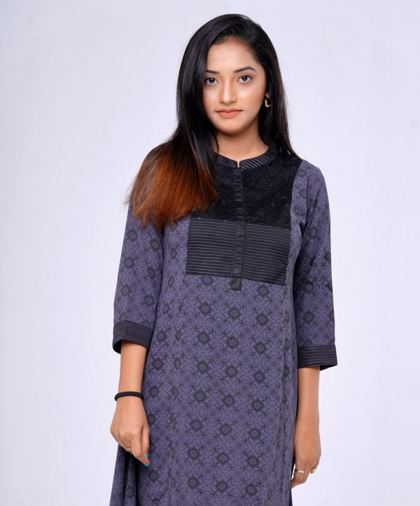 Black Georgette A-line Tunic