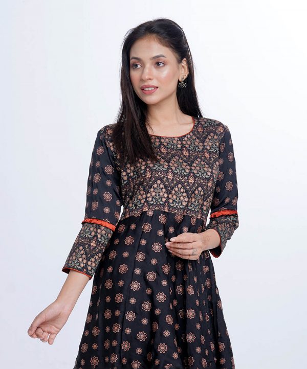 Black Georgette A-line Tunic