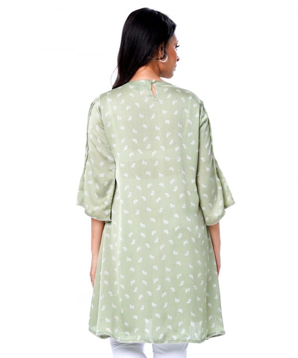 Green Georgette Woven Tops