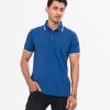 Men's short-sleeved polo shirt in cotton pique fabric. Classic collar with front buttons.