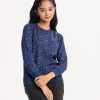 Blue Terry Round Neck Sweat Shirt