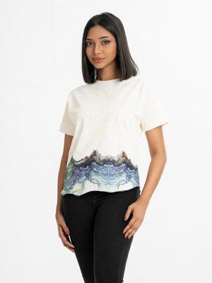 White Cotton Ladies T-shirt