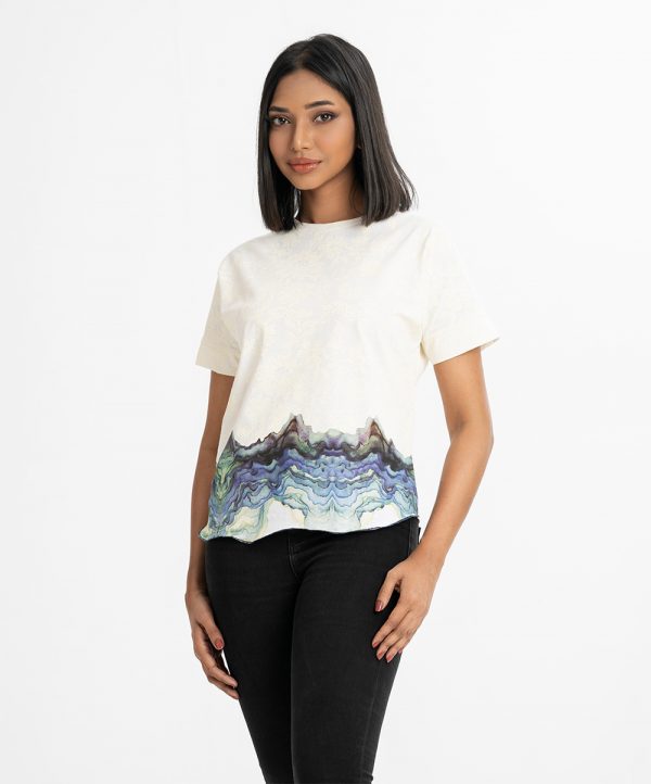 White Cotton Ladies T-shirt