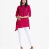 Maroon Georgette Elongated Hem Tunic