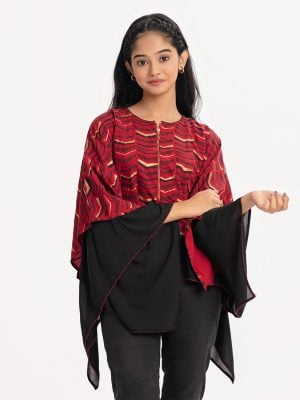 Red Georgette Layered Tunic