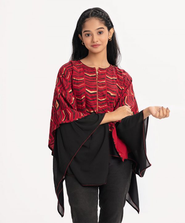 Red Georgette Layered Tunic