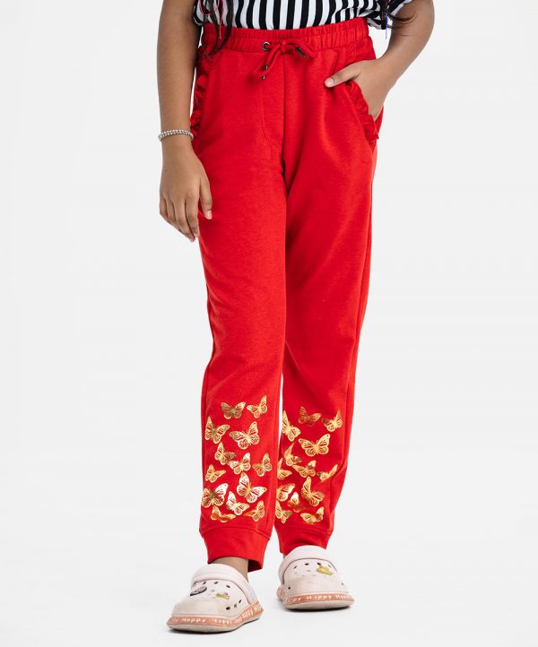 Red Interlock Kids Sweat Pant