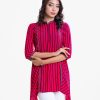 Maroon Georgette Elongated Hem Tunic