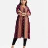 Maroon Viscose Shrug Style Kameez