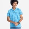 Teen boy's musical equipment printed polo shirt in stretched cotton knit fabric. Classic collar, short sleeves and a straight-cut hem.