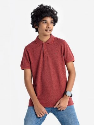 Teen boy's floral printed polo shirt in blended cotton fabric. Classic collar, short sleeves and a straight-cut hem.