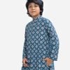 Kid boys printed panjabi in viscose fabric. Mandarin collar with button placket and inseam pockets.