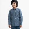 Kid boys printed long-sleeved shirt in cotton fabric. Classic collar, a chest pocket and button fastening at the front.