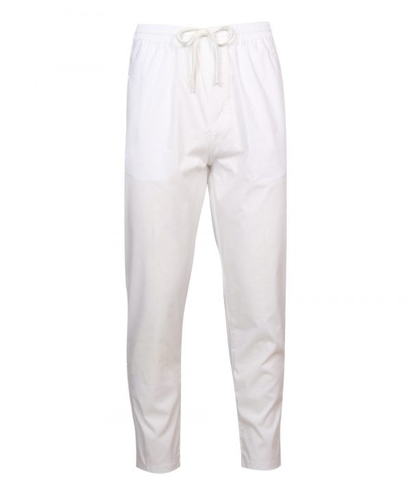 Men's Aligor pajamas in blended cotton fabric. Elastic waisted, drawstring, inseam side pockets and a back pocket.