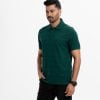 Men's printed short-sleeved polo in cotton pique fabric. Classic collar with straight hem.